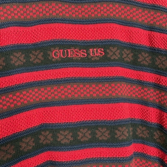 Vintage Men's Guess U.S. 100% Cotton Knit Crew Neck Y2K Sweater Size Medium - Picture 4 of 8